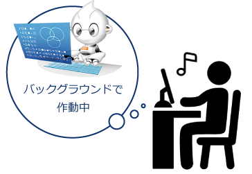 バックグラウンドで作業中